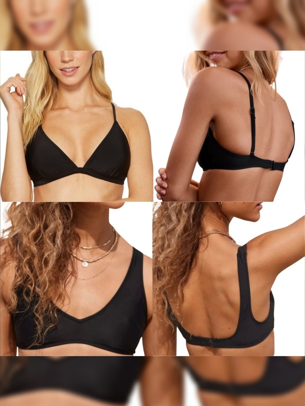 Aerie Black Bikini Top Bundle S – Triangle & Scoop No Padding Swimwear Set